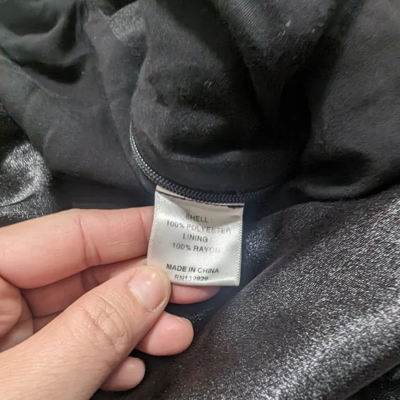 Majorelle Black Satin Cropped Puff Sleeve Top - Picture 10 of 11